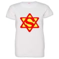 thumbnail image 1 of PleaseMeTees™ Womens Super Jew Super Man Jewish Star Of David HQ Tee, 1 of 1