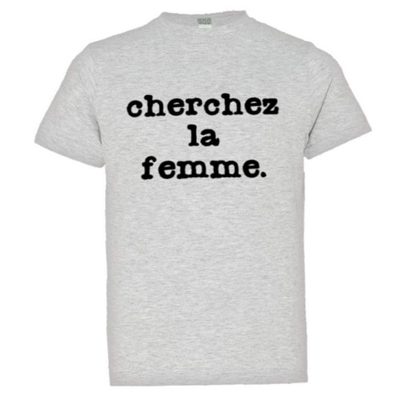 PleaseMeTees™ Youth Cherchez LA Femme Classic French Logo HQ Tee