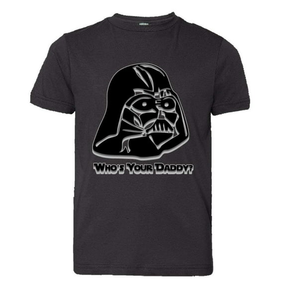PleaseMeTees™ Youth Cool Darth Vader Whos Your Daddy Embossed HQ Tee