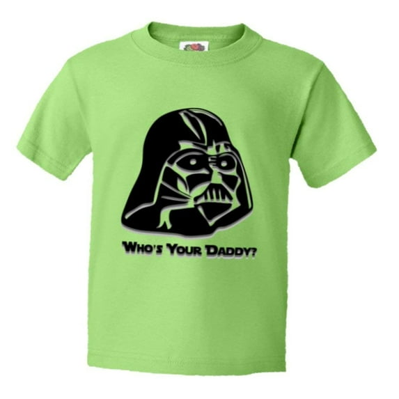 PleaseMeTees™ Youth Cool Darth Vader Whos Your Daddy Embossed HQ Tee