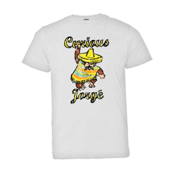 PleaseMeTees™ Youth Curious Jorge George Funny Mexican Sombrero HQ Tee