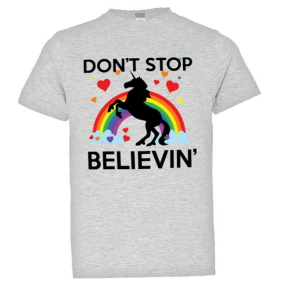 PleaseMeTees™ Youth Dont Stop Believin In Unicorns Brony Pony HQ Tee
