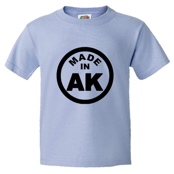 PleaseMeTees™ Youth From Born Made In Alaska AK Logo Label Tag HQ Tee