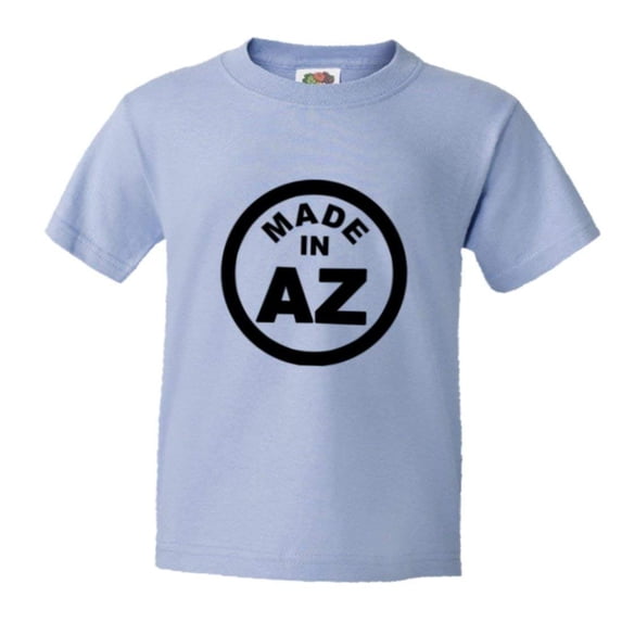 PleaseMeTees™ Youth From Born Made In Arizona AZ Logo Label Tag HQ Tee