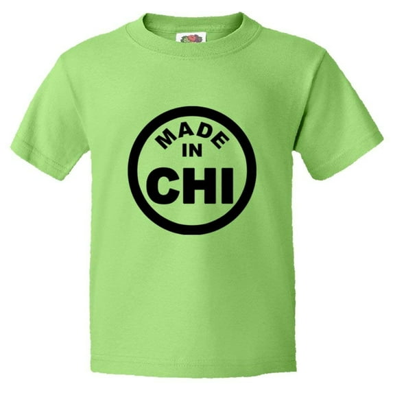 PleaseMeTees™ Youth From Born Made In Chicago IL Logo Label HQ Tee