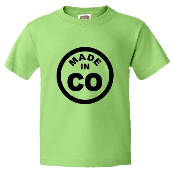 PleaseMeTees™ Youth From Born Made In Colorado CO Logo Label HQ Tee
