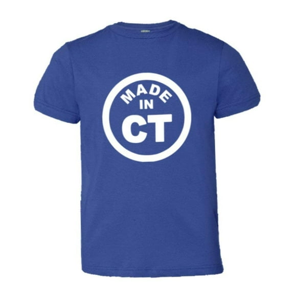 PleaseMeTees™ Youth From Born Made In Connecticut CT Logo Label HQ Tee