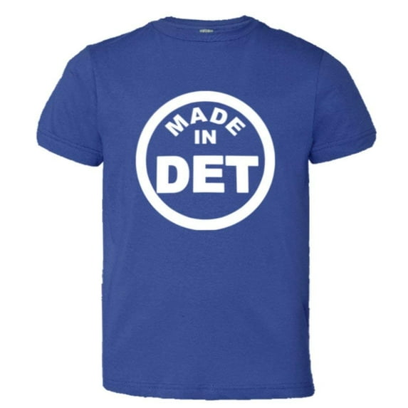 PleaseMeTees™ Youth From Born Made In Detroit MI Logo Label Tag HQ Tee