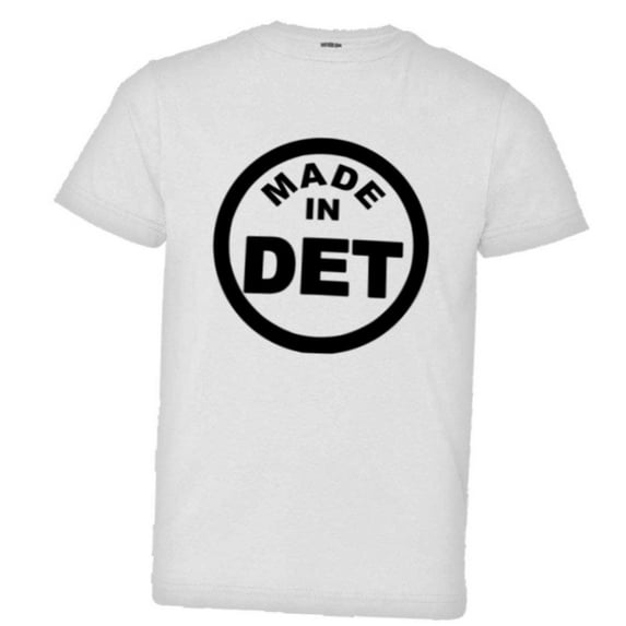 PleaseMeTees™ Youth From Born Made In Detroit MI Logo Label Tag HQ Tee