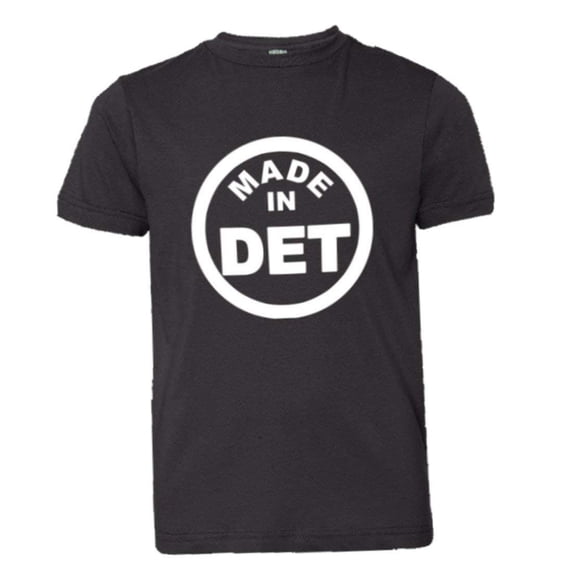 PleaseMeTees™ Youth From Born Made In Detroit MI Logo Label Tag HQ Tee