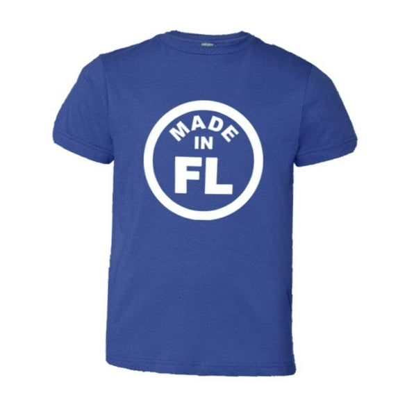 PleaseMeTees™ Youth From Born Made In Florida FL Logo Label Tag HQ Tee