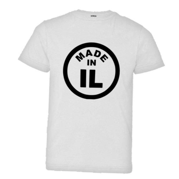 PleaseMeTees™ Youth From Born Made In Illinois IL Logo Label Chi HQ Tee