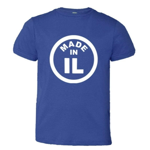 PleaseMeTees™ Youth From Born Made In Illinois IL Logo Label Chi HQ Tee