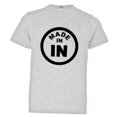thumbnail image 1 of PleaseMeTees™ Youth From Born Made In Indiana In Logo Label Tag HQ Tee, 1 of 1