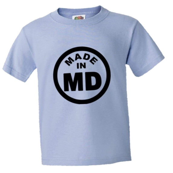 PleaseMeTees™ Youth From Born Made In Maryland MD Logo Label HQ Tee