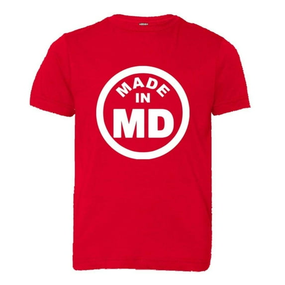 PleaseMeTees™ Youth From Born Made In Maryland MD Logo Label HQ Tee