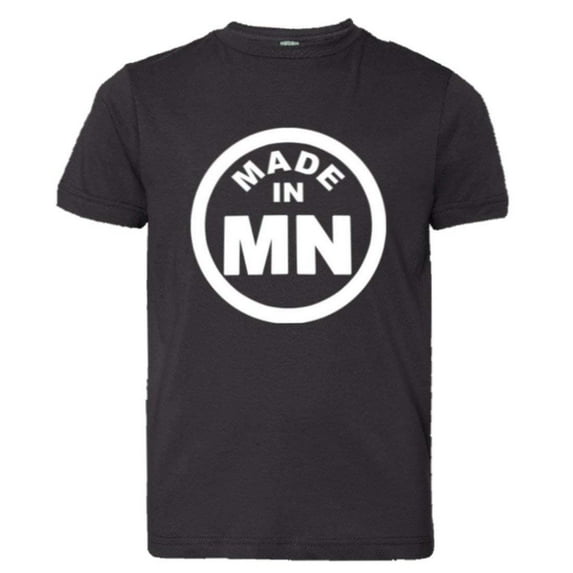 PleaseMeTees™ Youth From Born Made In Minnesota MN Logo Label HQ Tee
