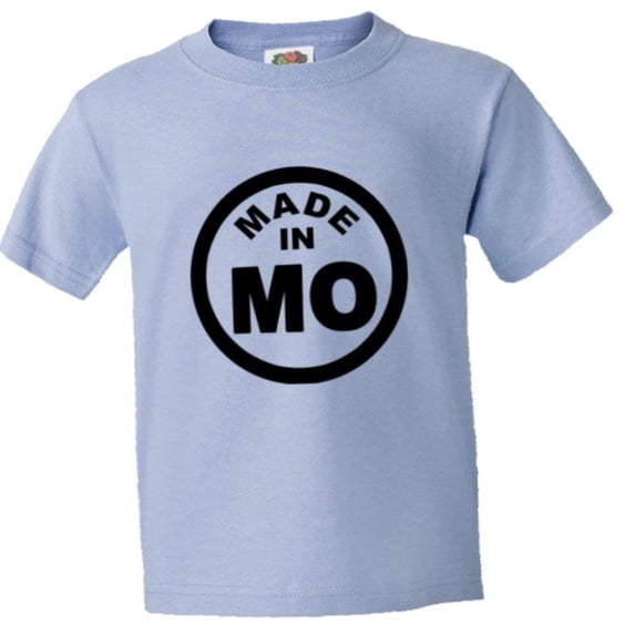PleaseMeTees™ Youth From Born Made In Missouri MO Logo Label HQ Tee