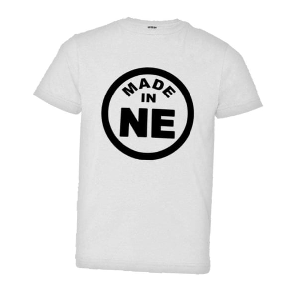 PleaseMeTees™ Youth From Born Made In Nebraska NE Logo Label HQ Tee