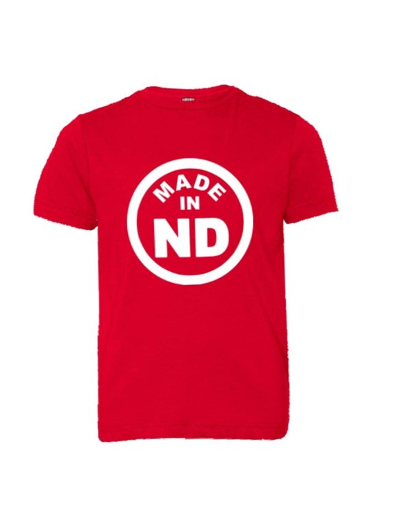 ™ Youth From Born Made In North Dakota ND Logo Label HQ Tee