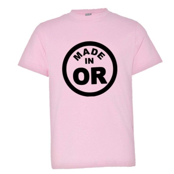 PleaseMeTees™ Youth From Born Made In Oregon OR State Logo Label HQ Tee