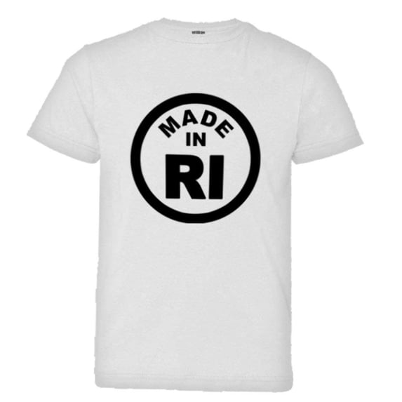 PleaseMeTees™ Youth From Born Made In Rhode Island RI Logo Label HQ Tee