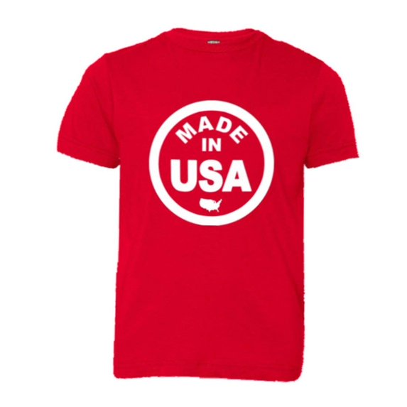 PleaseMeTees™ Youth From Born Made In USA United States Logo Label HQ Tee