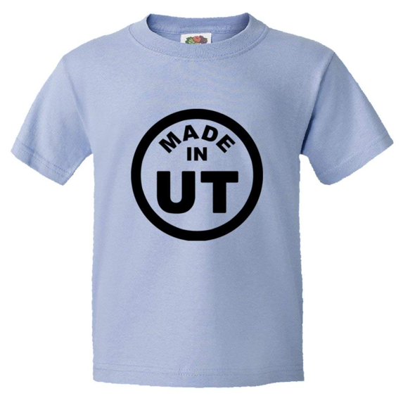 PleaseMeTees™ Youth From Born Made In Utah UT Logo Label Tag HQ Tee