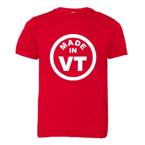 PleaseMeTees™ Youth From Born Made In Vermont VT Logo Label HQ Tee