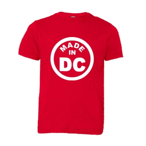 PleaseMeTees™ Youth From Born Made In Washington DC Logo Label HQ Tee