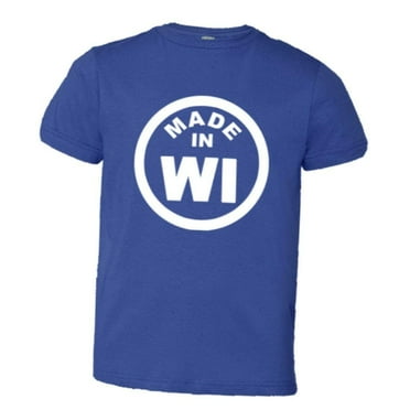 PleaseMeTees™ Youth From Born Made In Wisconsin WI Logo Label HQ Tee