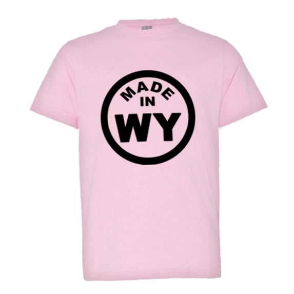 PleaseMeTees™ Youth From Born Made In Wyoming WY Logo Label HQ Tee