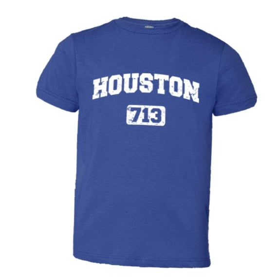 PleaseMeTees™ Youth Houston 713 Area Code Distressed HQ Tee