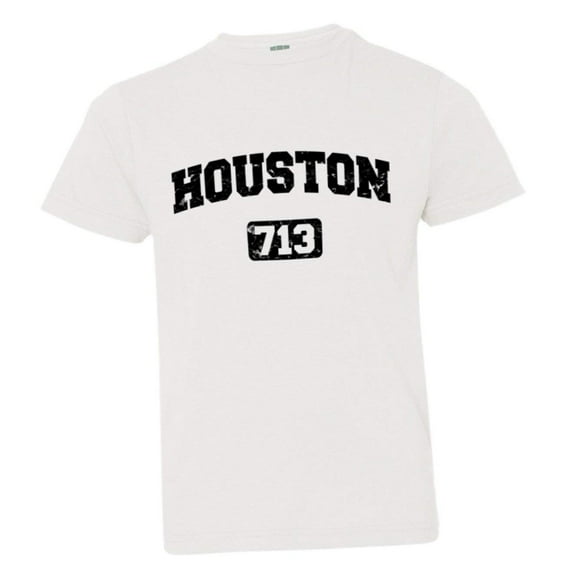 PleaseMeTees™ Youth Houston 713 Area Code Distressed HQ Tee