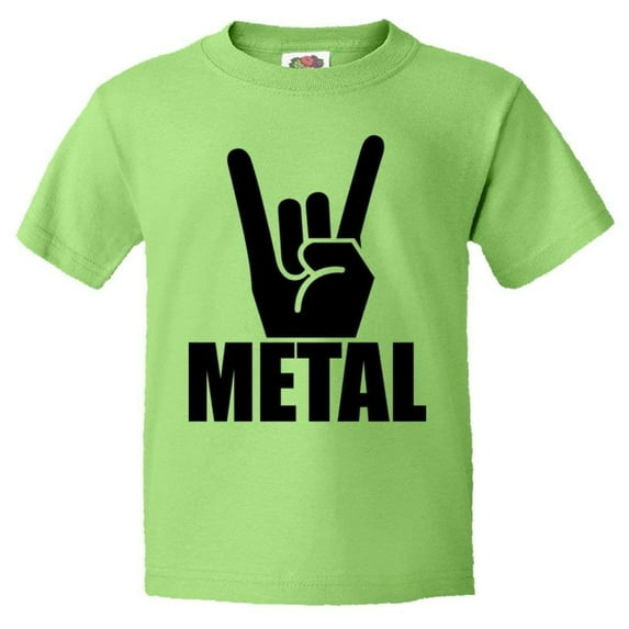 PleaseMeTees™ Youth Metal Hand Rock Music Fingers Devil Horns HQ Tee