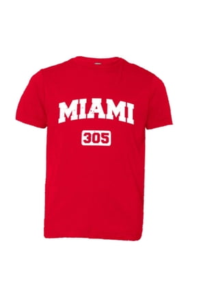 ™ Youth Miami Florida 305 Area Code Distressed HQ Tee