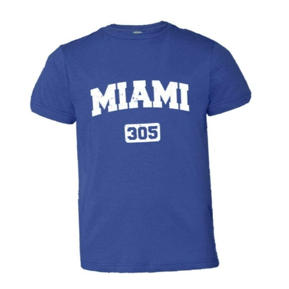 PleaseMeTees™ Youth Miami Florida 305 Area Code Distressed HQ Tee