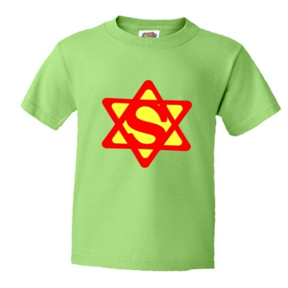 PleaseMeTees™ Youth Super Jew Super Man Jewish Star Of David HQ Tee