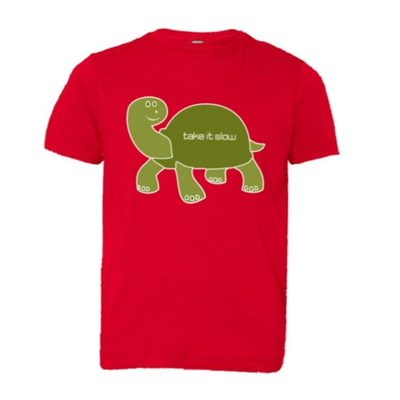 PleaseMeTees™ Youth Turtle Take It Slow Easy Relax Cute Sketch HQ Tee
