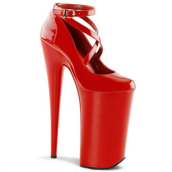 Pleaser BEYOND-087 Platforms (Exotic Dancing) : 10" Heel, 10" Heel-Red/Red-11
