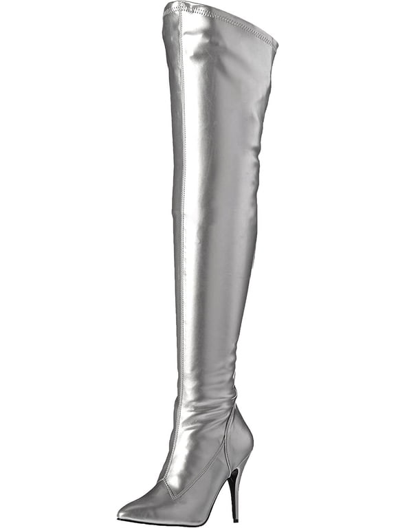 Women's Domina-3000 Boot 8 Silver Str Faux Leather