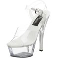 thumbnail image 1 of Pleaser Women's Kiss-208 Ankle-Strap Sandal 9 Clear/Clear, 1 of 2