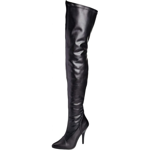 Pleaser Women's Seduce-3000 Thigh-high Boots 14 Black Str Patent