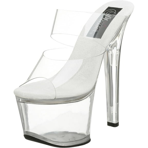 Pleaser Women's Sky-302 Platform Slide 7 Clear/Clear
