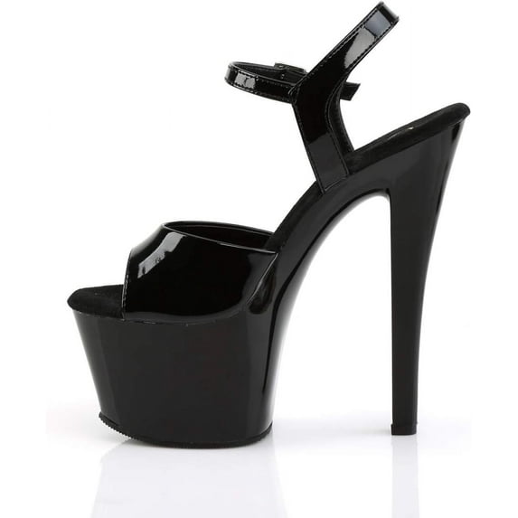 Pleaser Women's Sky-308 Ankle-Strap Sandal 14 Black Patent/Black
