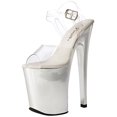 thumbnail image 1 of Pleaser Women's Xtreme-808/C/SCH Platform Sandal,Clear/Silver Chrome,12 M US, 1 of 6