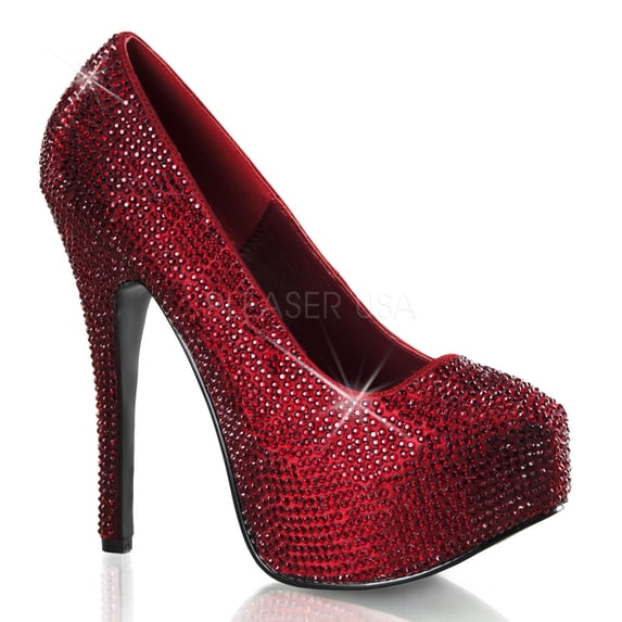 **5 3/4" Heel, 1 3/4" Hidden PF RS Pump - Ruby Red Satin RS, 6