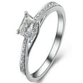 thumbnail image 1 of Pleasing Diamond Wedding Ring 0.50 Carat Princess Cut Diamond on 10k White Gold, 1 of 1