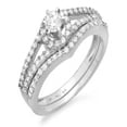 thumbnail image 1 of Pleasing Halo Diamond Wedding Ring set 1 Carat Round Cut Diamond on Gold, 1 of 2