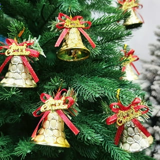 Oalirro 6Pcs Jingle Bells for Crafts - 1.96 inch Small Christmas Bells,  Christmas Tree Bell Decoration Craft Bells for Christmas Home Decorations  6PCS Gold 0.98in 